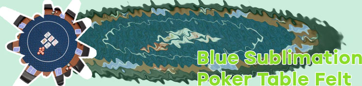 Blue felt poker table